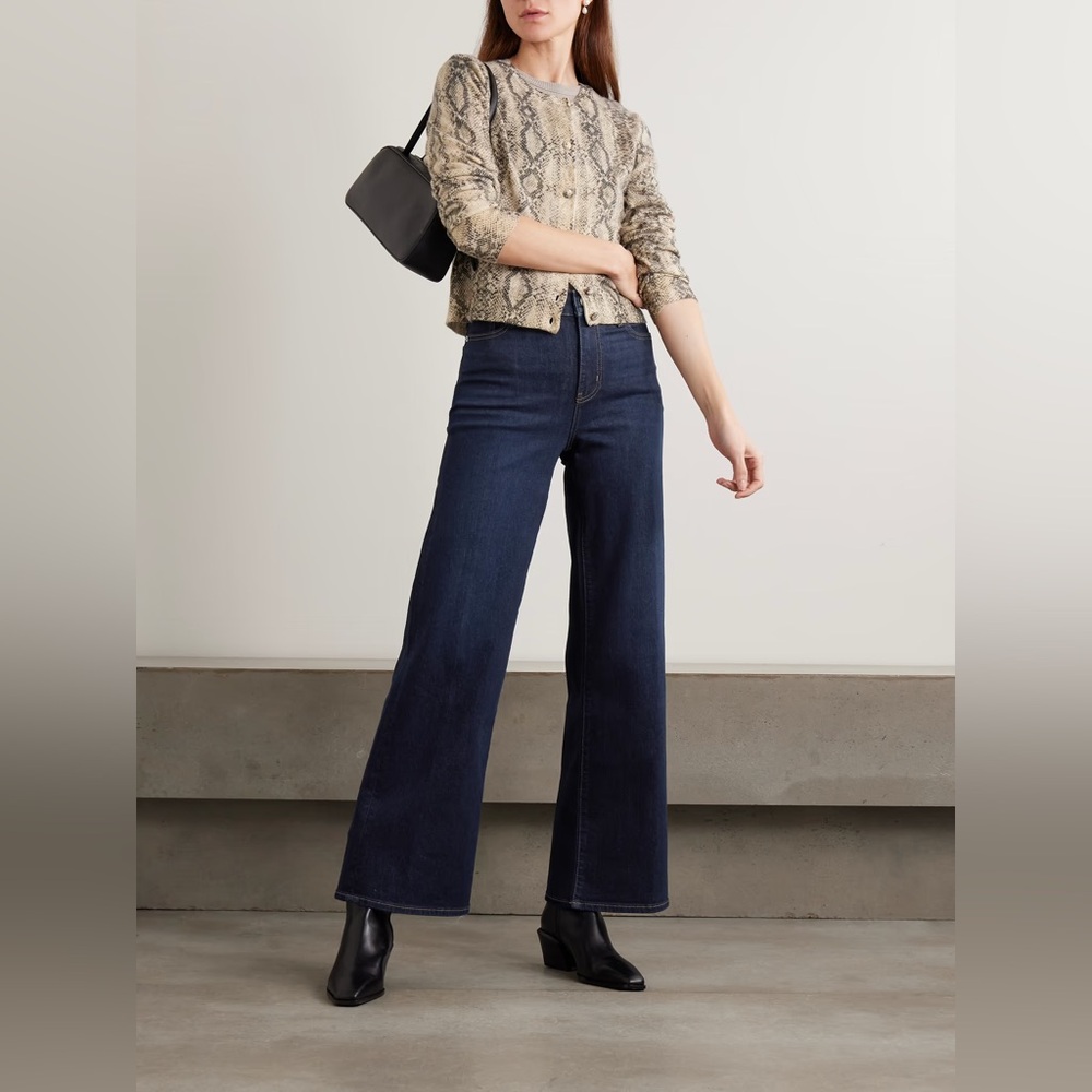 FRAME Le Slim Palazzo Wide-leg Jeans in Dark Indigo Parkway Wash
